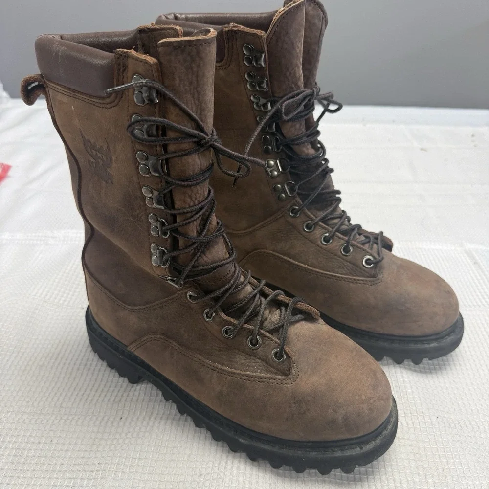 Cabelas Boots Goretex Thinsulate Waterproof Hunting Combat Hiking Brown Mens 7.5